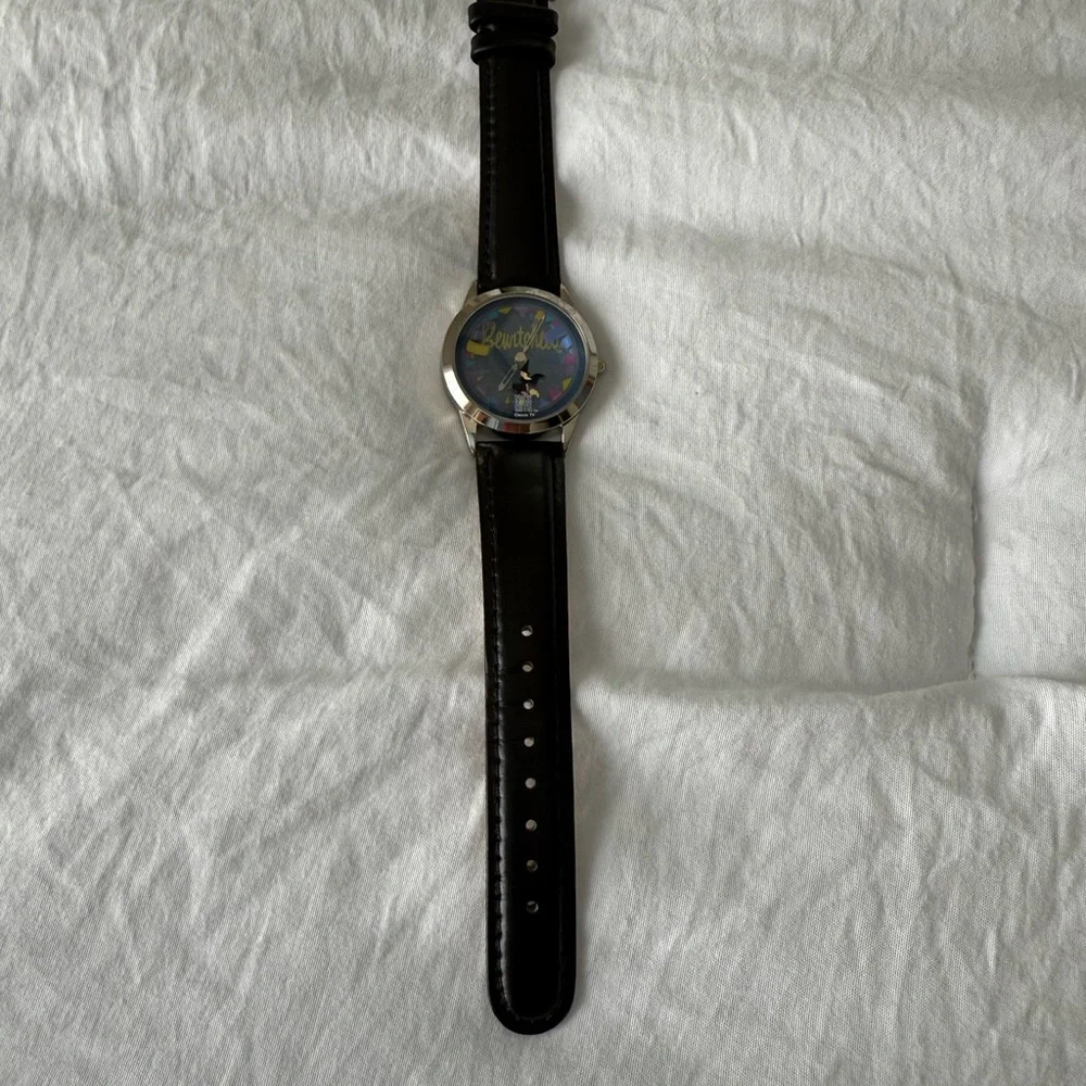 Brand New Vintage Bewitched Black Leather Strap Watch